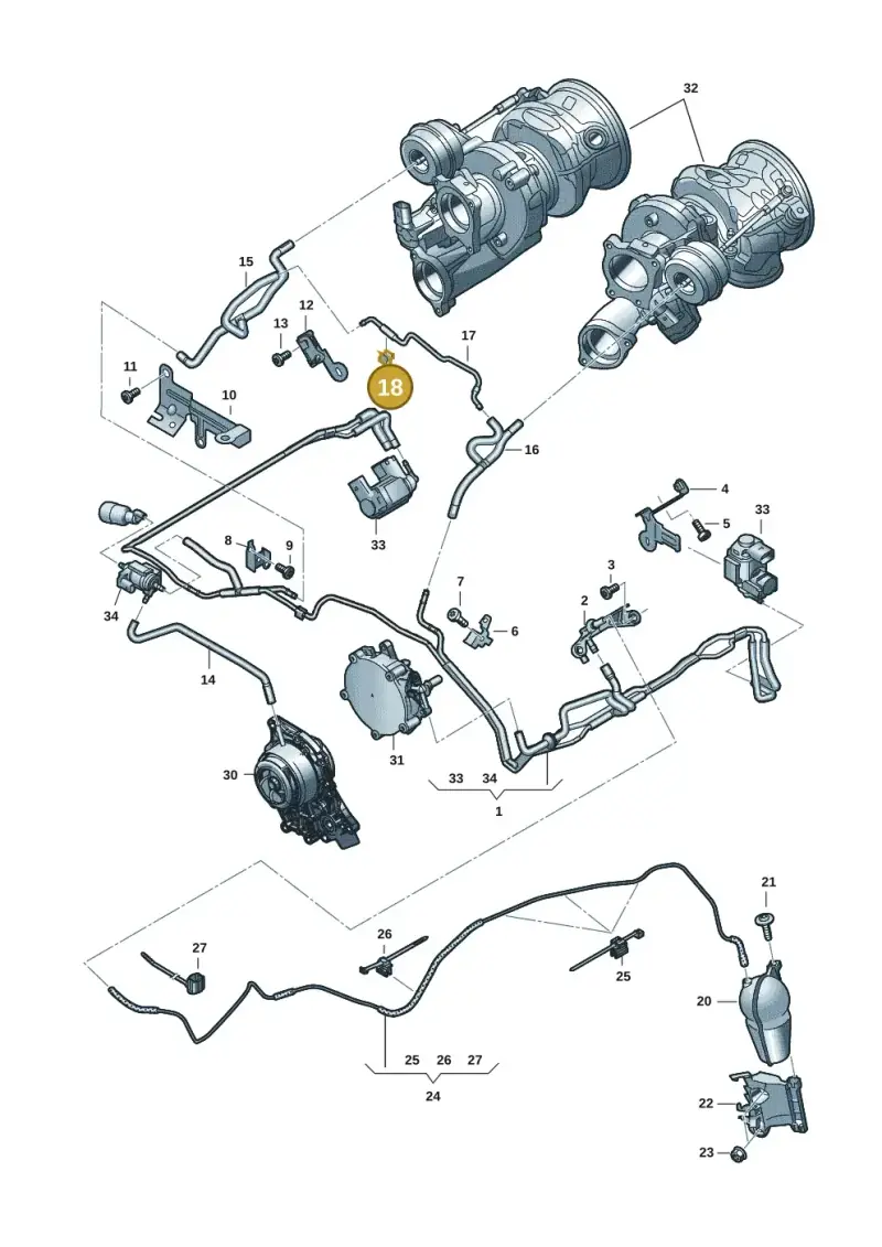 4D0971847B — Audi RS6 Avant (2019-) diagram 537133082, position 18