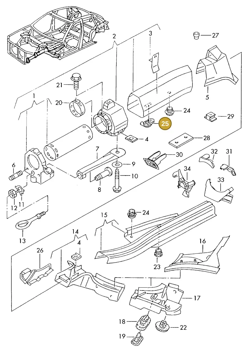 4D0971863 — Audi A8 quattro (1999-2002) diagram 153803300, position 25