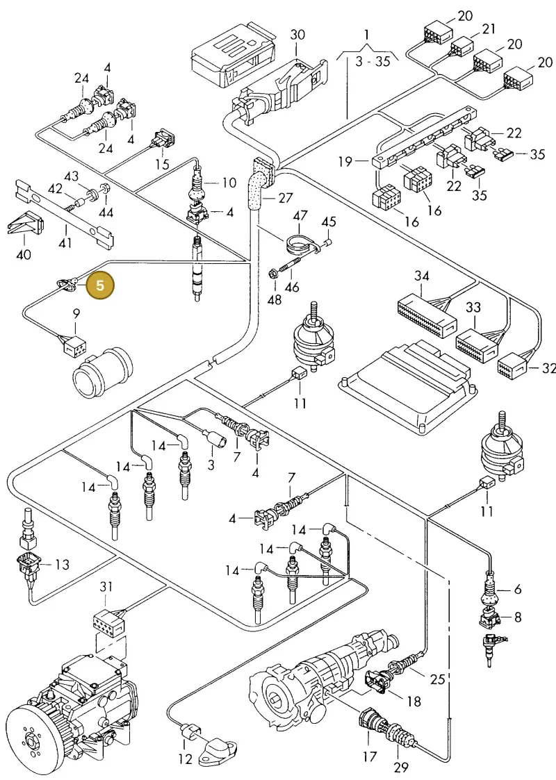 4D0971872A — Audi A8 quattro (1999-2002) diagram 152971500, position 5
