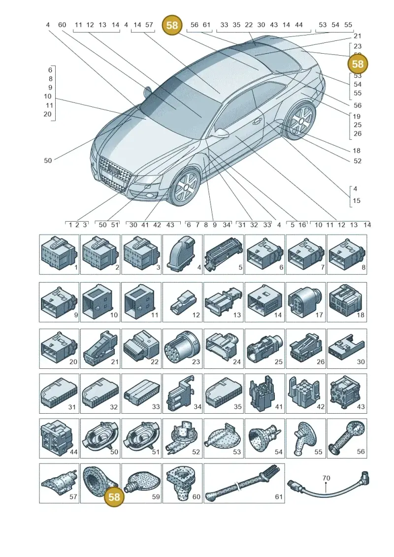4D0971908B — Audi A5 Sportback (2011-2017) diagram 724971790, position 58