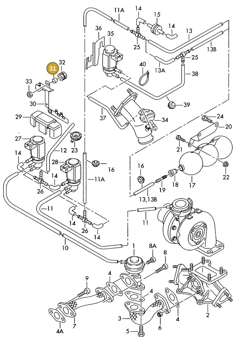 4D0971936 — Audi A8 quattro (1999-2002) diagram 152131200, position 31