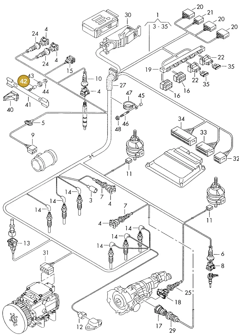 4D0971936 — Audi A8 quattro (1999-2002) diagram 152971500, position 42