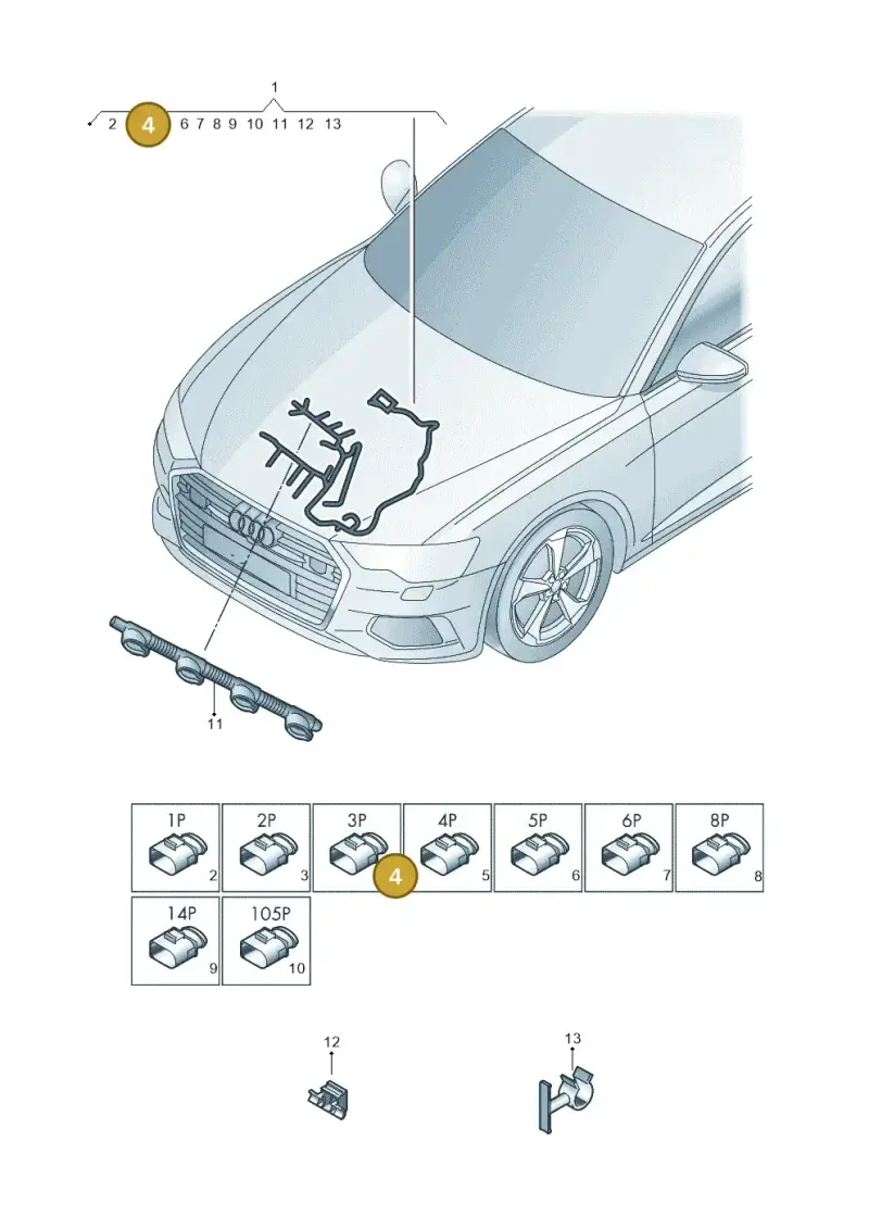4D0971993A — Audi A6 2.0 (2018-) diagram 430971110, position 4