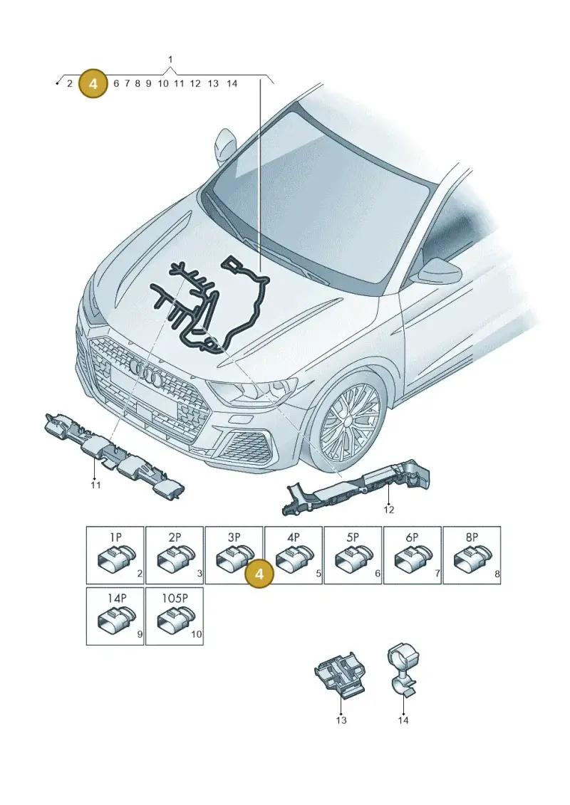 4D0971993A — Audi A1 sportback 1.0 (2018-) diagram 592971310, position 4