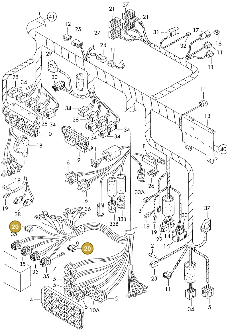 4D0972575 — Audi A8 quattro (1999-2002) diagram 153971940, position 20