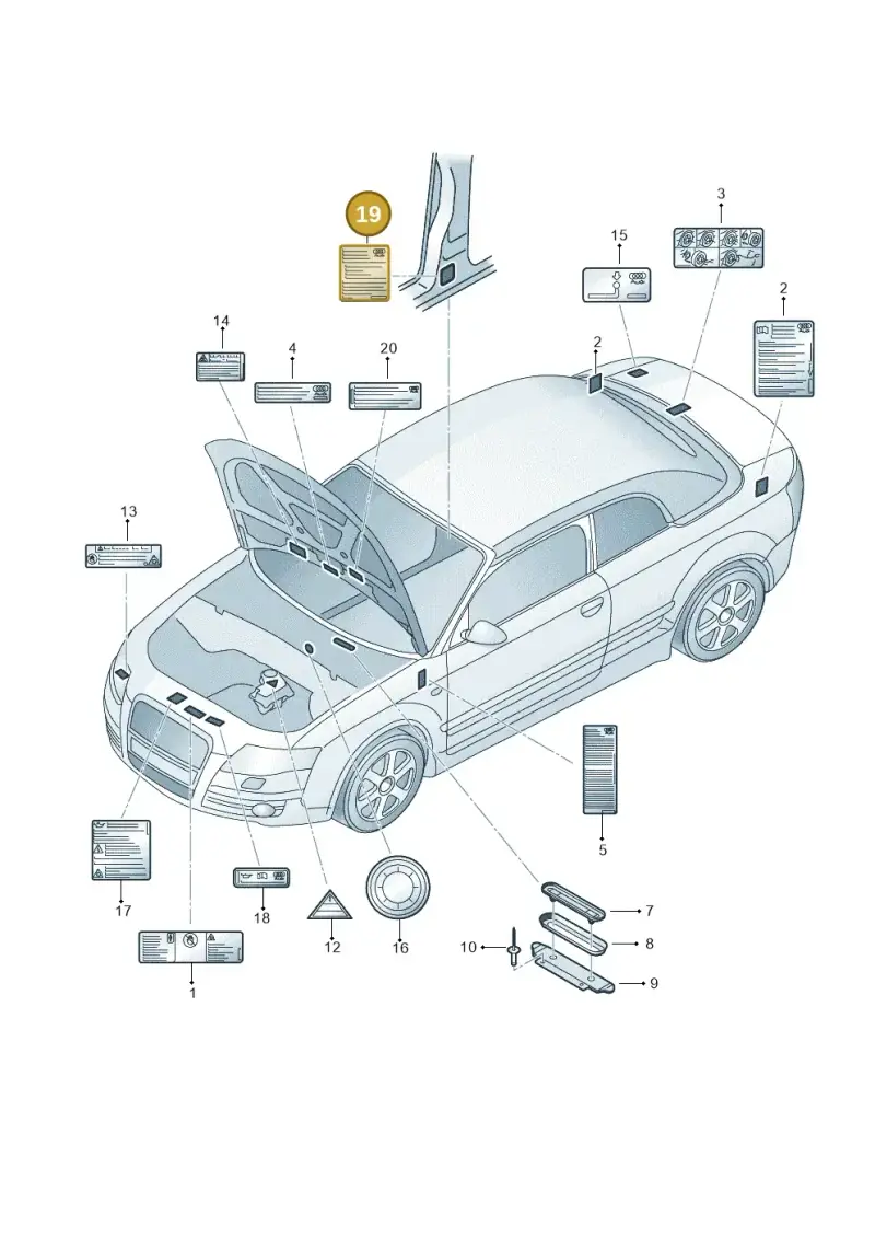 4E0010530 — Audi RS4 Cabrio qu.    08> (2007-) diagram 492010050, position 19