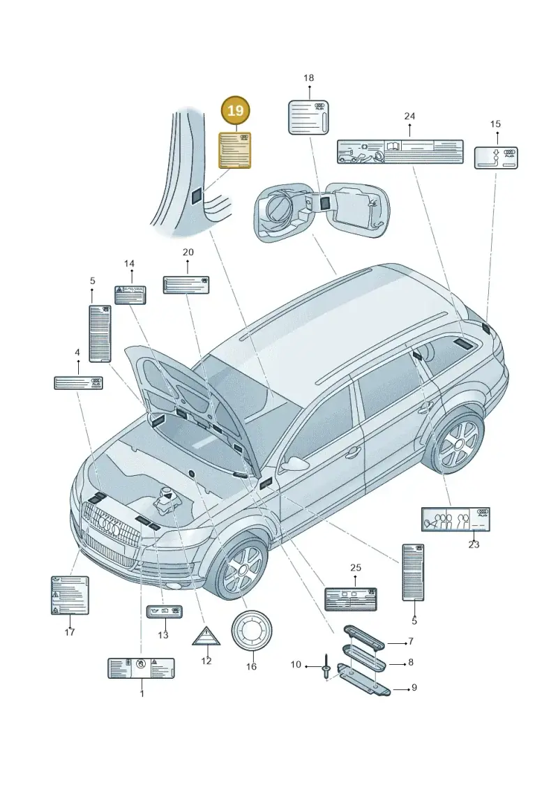 4E0010530 — Audi Q7 qu. 3.0 TDI (2009-2015) diagram 493010050, position 19