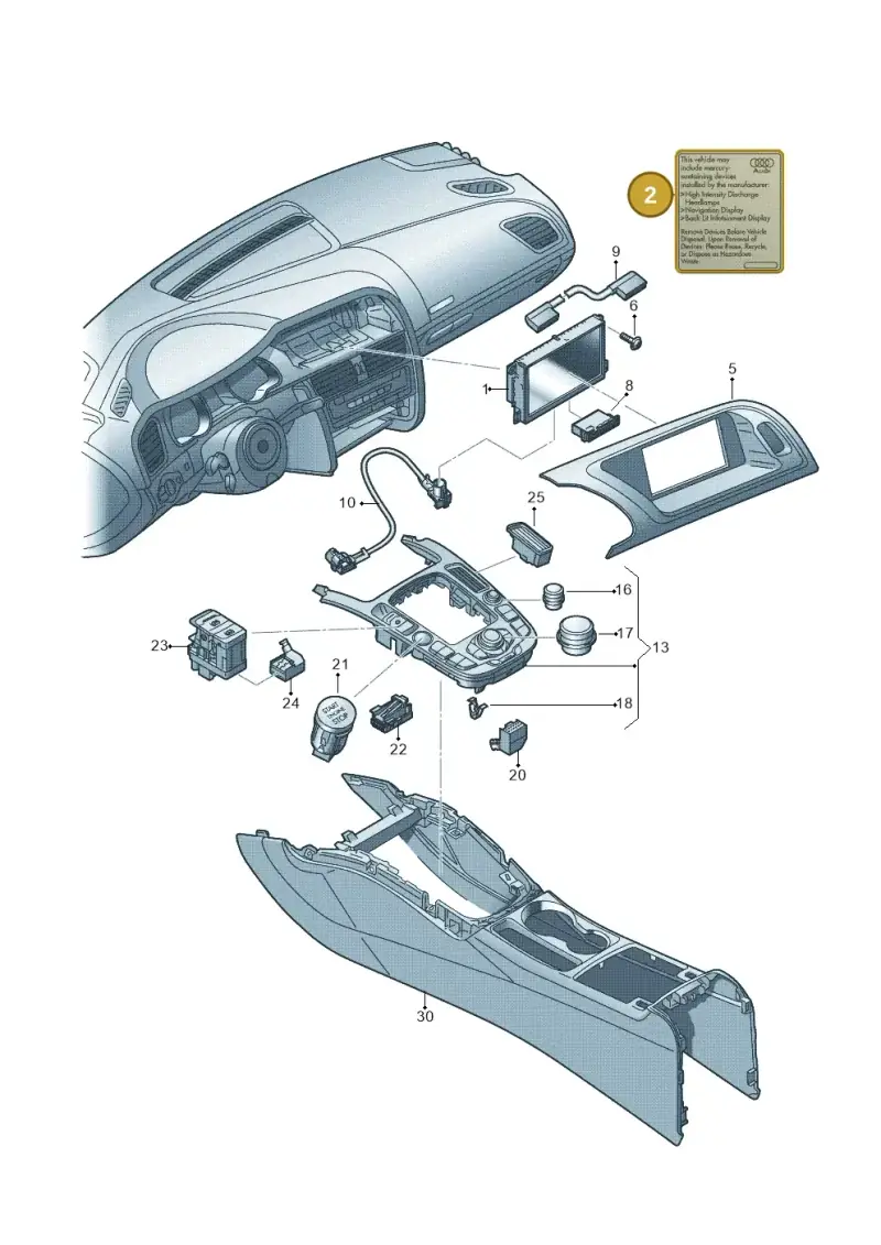 4E0010530 — Audi A4 Av. Allroad (2008-2016) diagram 620919000, position 2