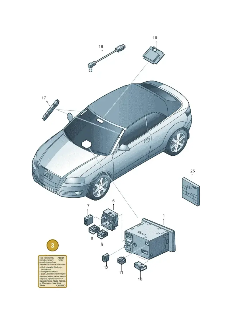 4E0010530 — Audi A3 Cab. 2.0 TDI (2007-2013) diagram 642035000, position 3