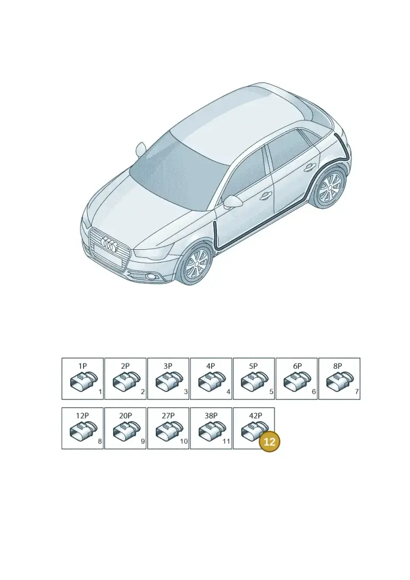 4E0035444A — Audi A1 Sportback (2010-2015) diagram 708971840, position 12