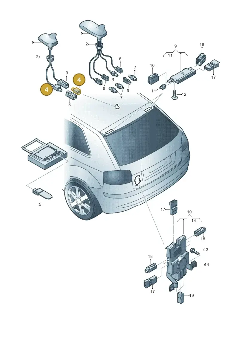 4E0035575K — Audi A3/S3/Sportb./qu. 08 (2007-) diagram 412035100, position 4