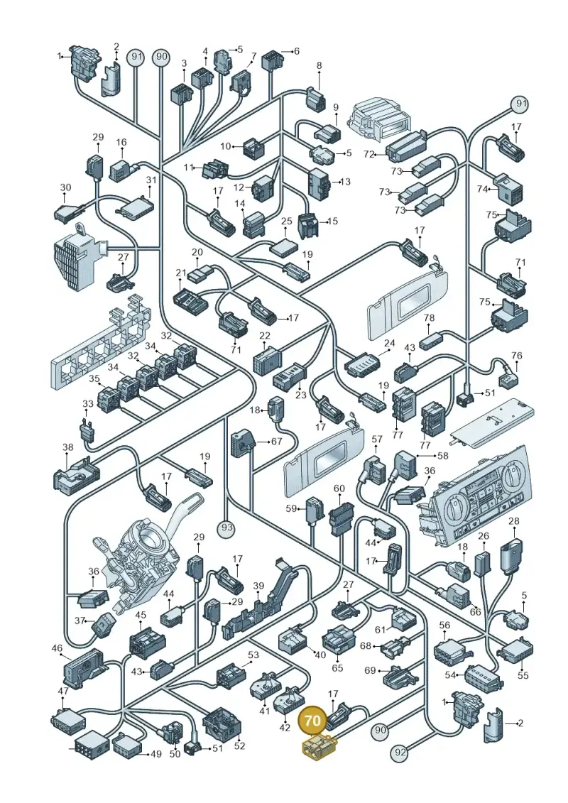 4E0035608K — Audi A3 Sportback (2008-2013) diagram 646971820, position 70