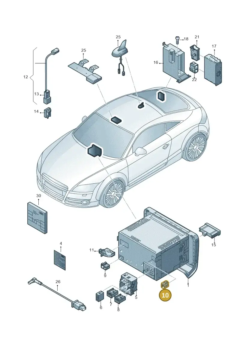 4E0035610K — Audi TTS Coupe 2.0 (2010-2014) diagram 609035000, position 10