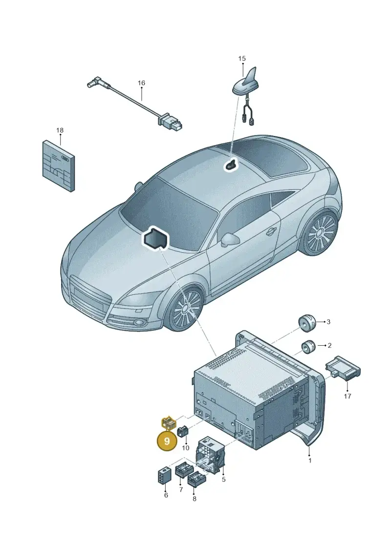 4E0035672K — Audi TTS Coupe 2.0 (2010-2014) diagram 609035050, position 9