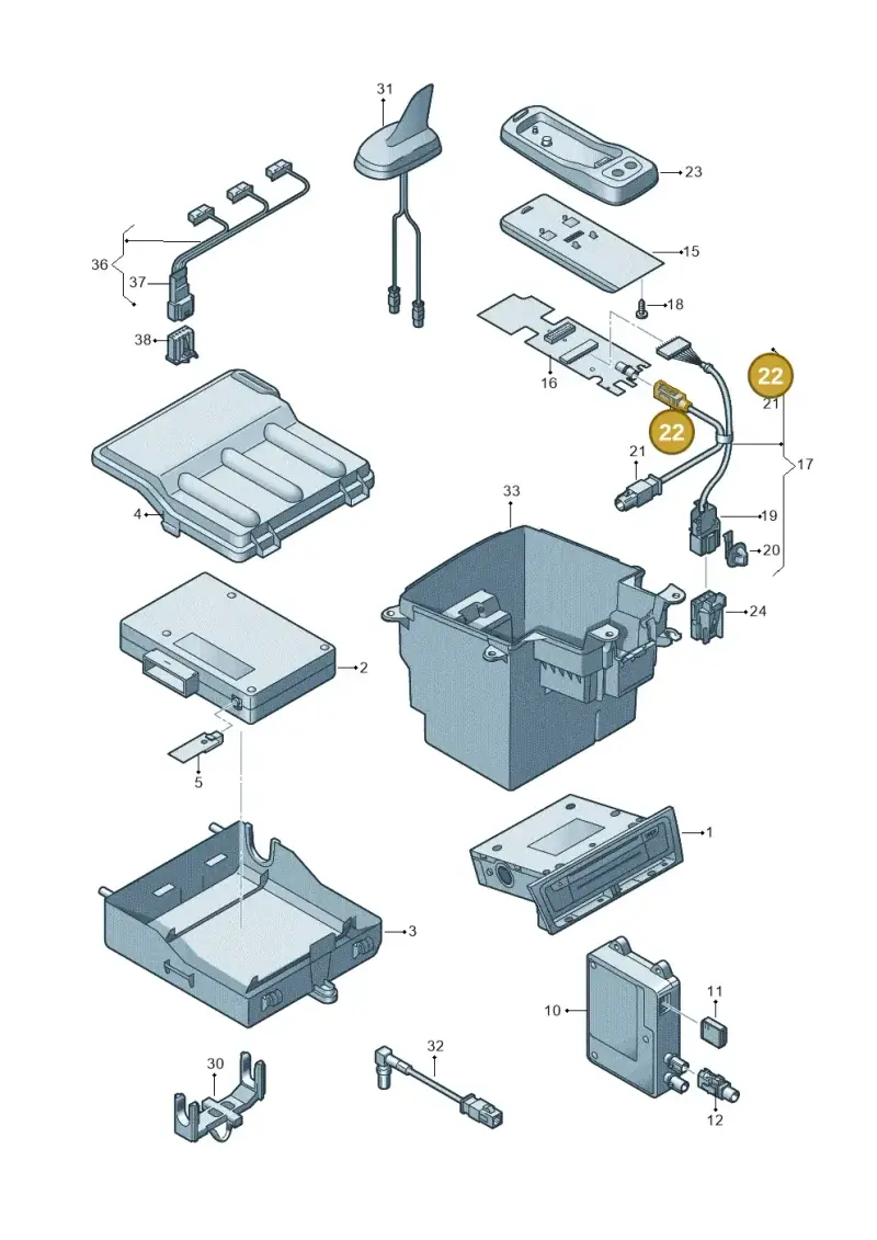 4E0035675K — Audi RS4 Av. qu. 4.2 (2012-2015) diagram 647035560, position 22