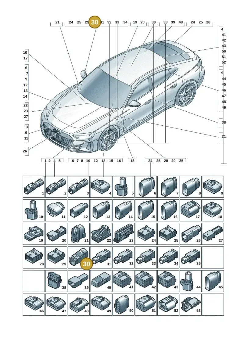 4E0035749B — Audi RS e-tron GT (2020-2025) diagram 4j1971820, position 30