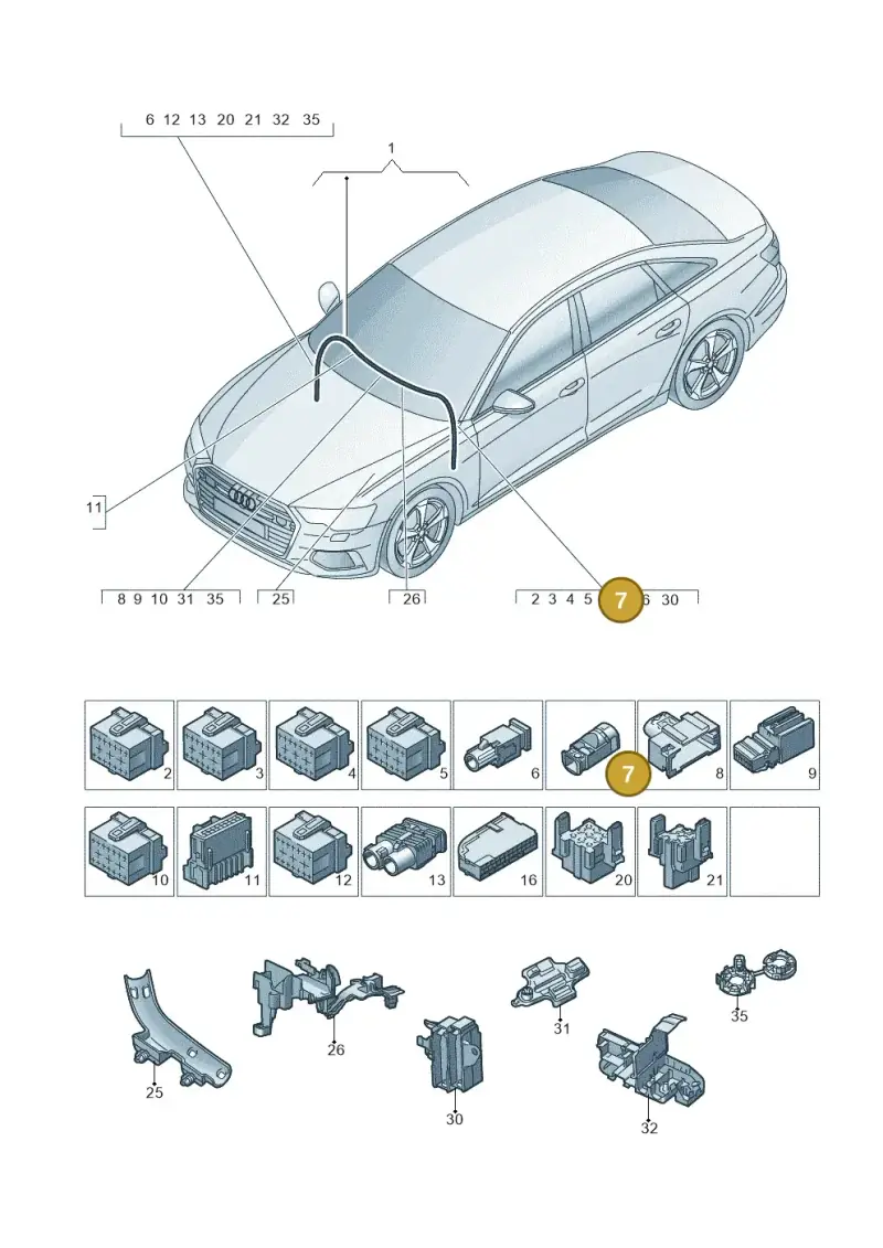 4E0035749F — Audi A6 2.0 (2018-) diagram 430971900, position 7