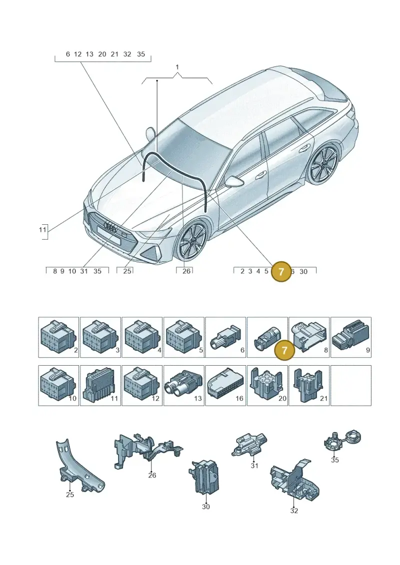 4E0035749F — Audi RS6 Avant (2019-) diagram 537971900, position 7