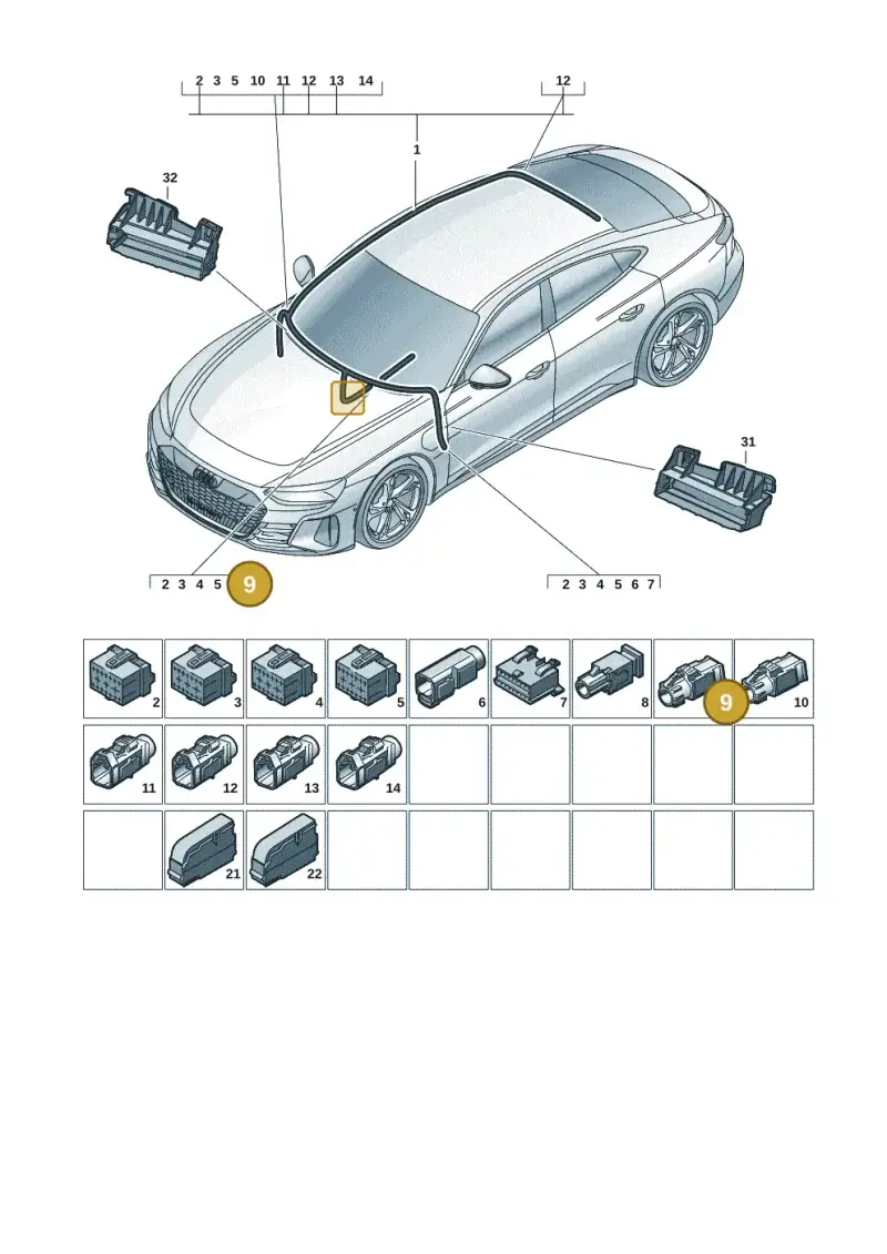 4E0035750A — Audi RS e-tron GT (2020-2025) diagram 4j1971900, position 9