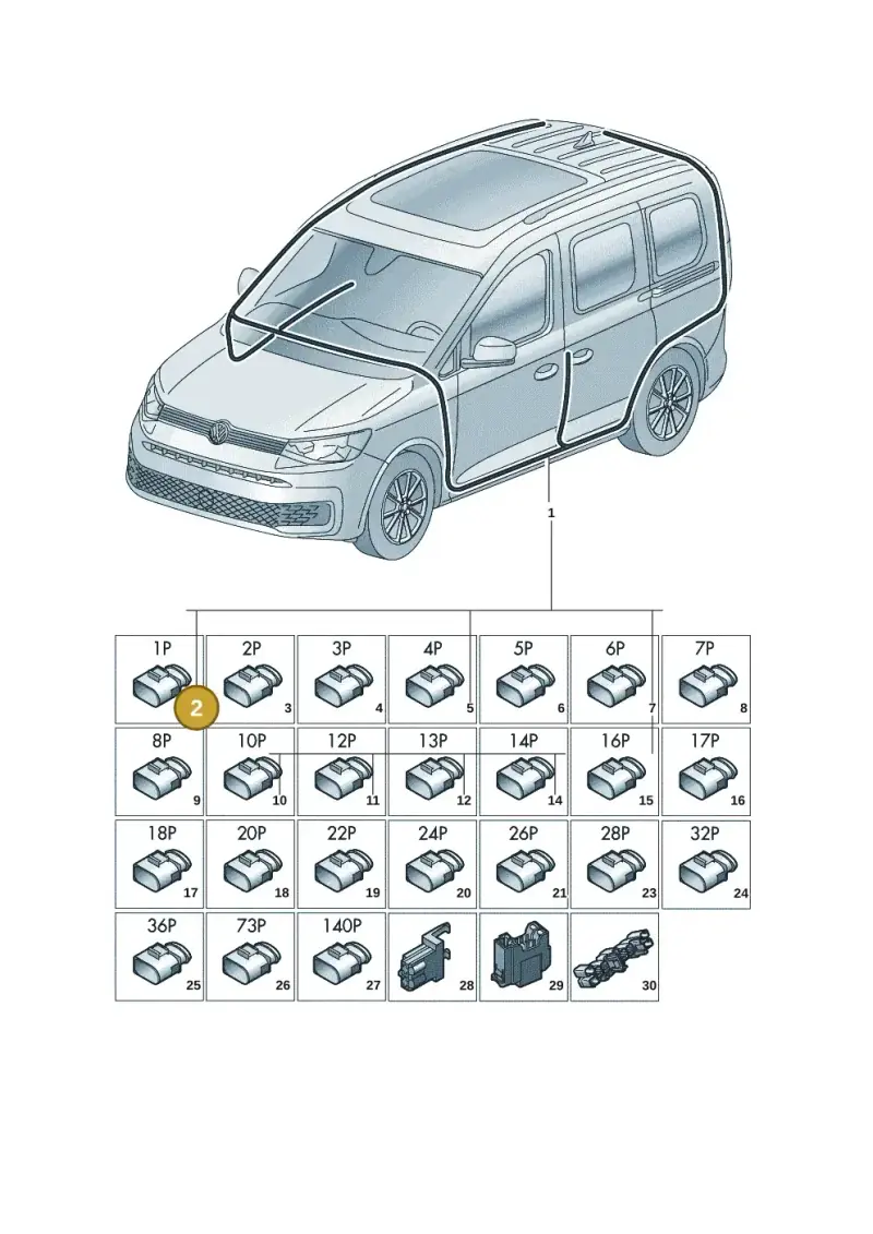 4E0035750B — Volkswagen Caddy Maxi (2020-2025) diagram 2ka971090, position 2