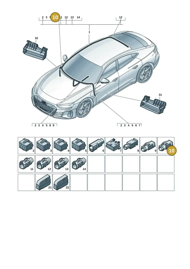 4E0035750B — Audi RS e-tron GT (2020-2025) diagram 4j1971900, position 10