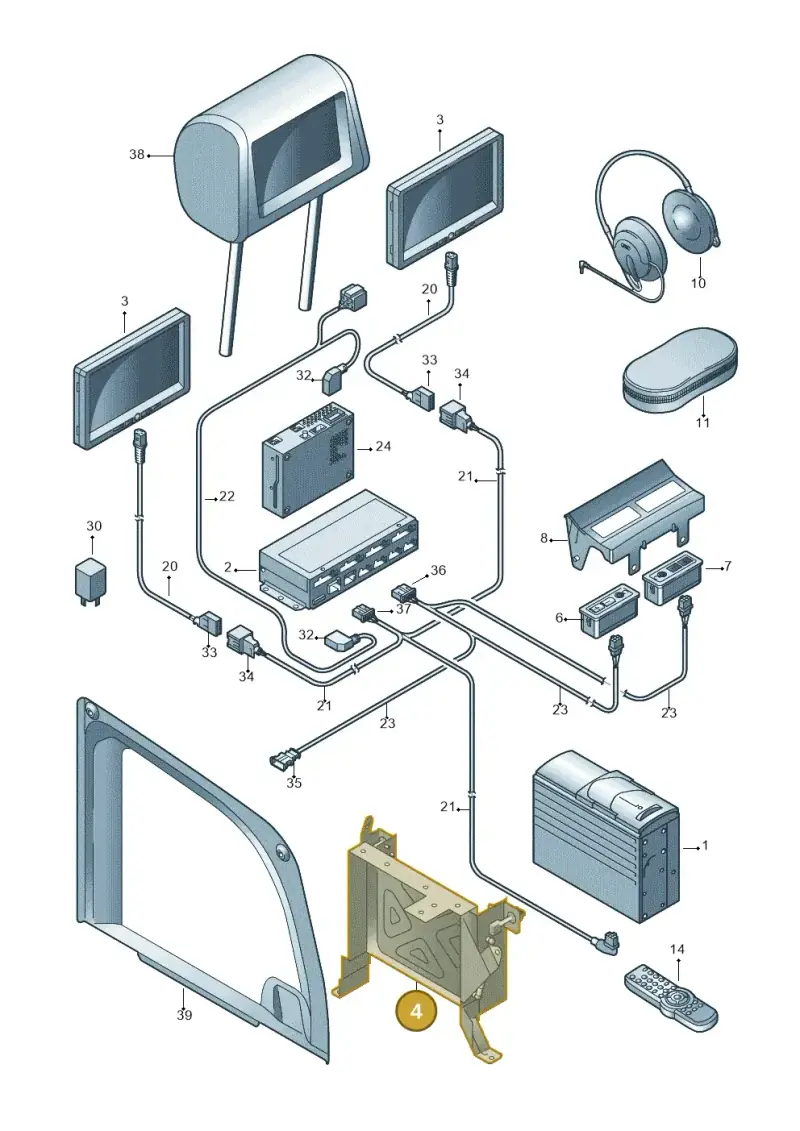 4E0088655D — Audi A8/S8/qu. lang    08> (2007-) diagram 291088360, position 4