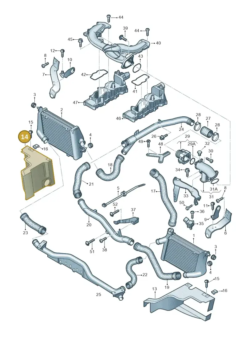 4E0117336J — Audi A8/S8/qu. lang    08> (2007-) diagram 291145450, position 14