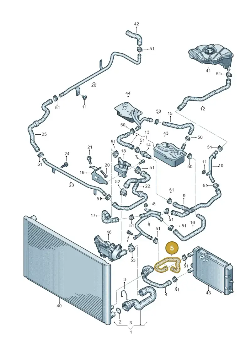 4E0121051B — Audi A8/S8/qu. lang (2003-2007) diagram 291121560, position 5