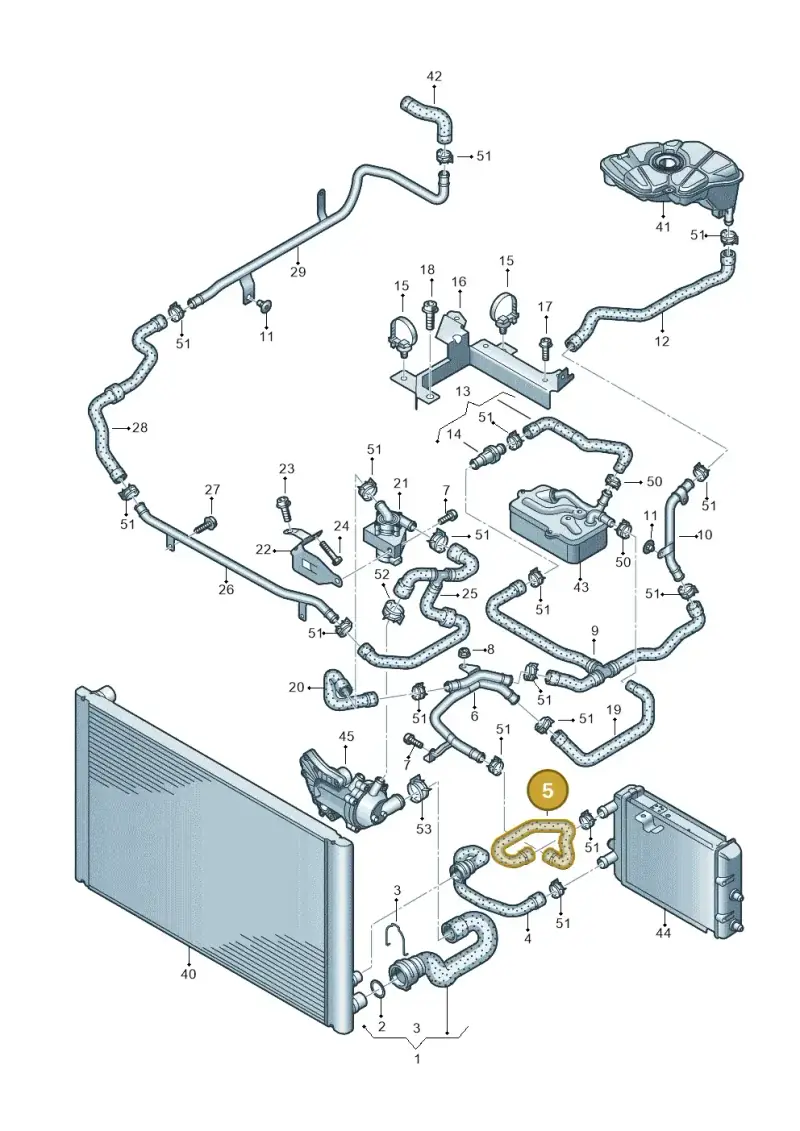 4E0121051B — Audi A8/S8/qu. lang    08> (2007-) diagram 291121570, position 5