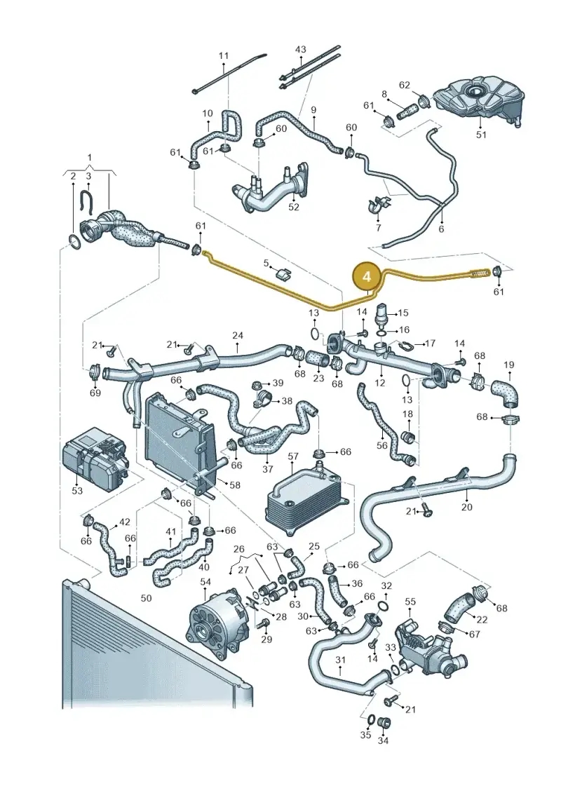 4E0121102N — Audi A8/S8/qu. lang    08> (2007-) diagram 291121540, position 4