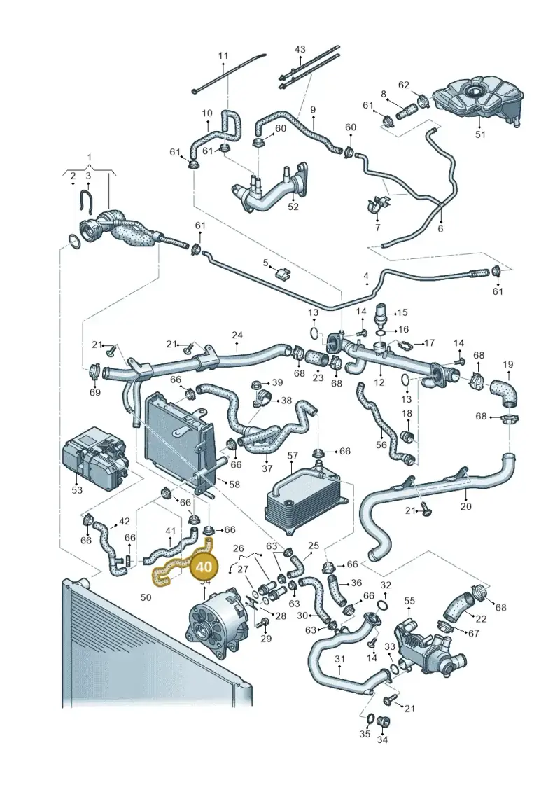 4E0121130R — Audi A8/S8/qu. lang    08> (2007-) diagram 291121540, position 40