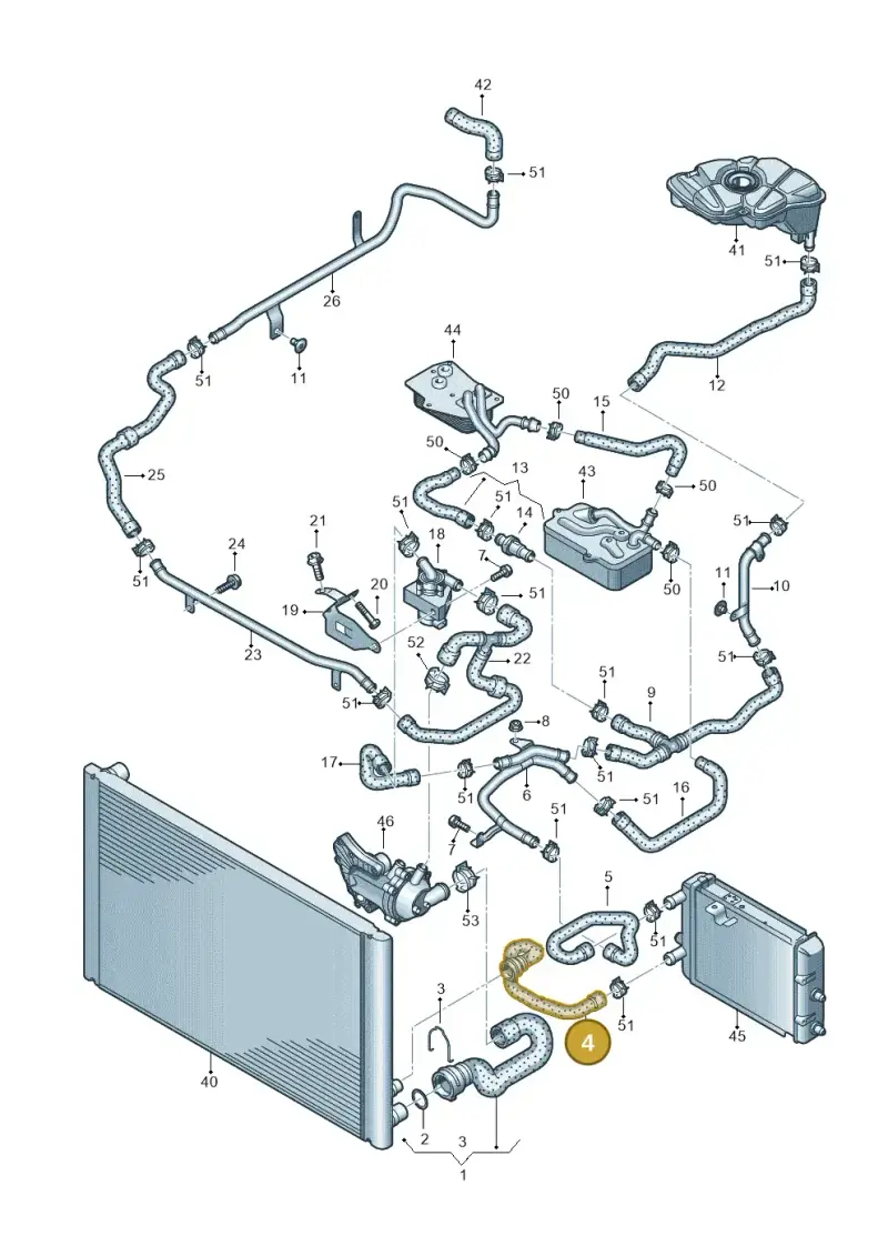 4E0121447S — Audi A8/S8/qu. lang (2003-2007) diagram 291121560, position 4