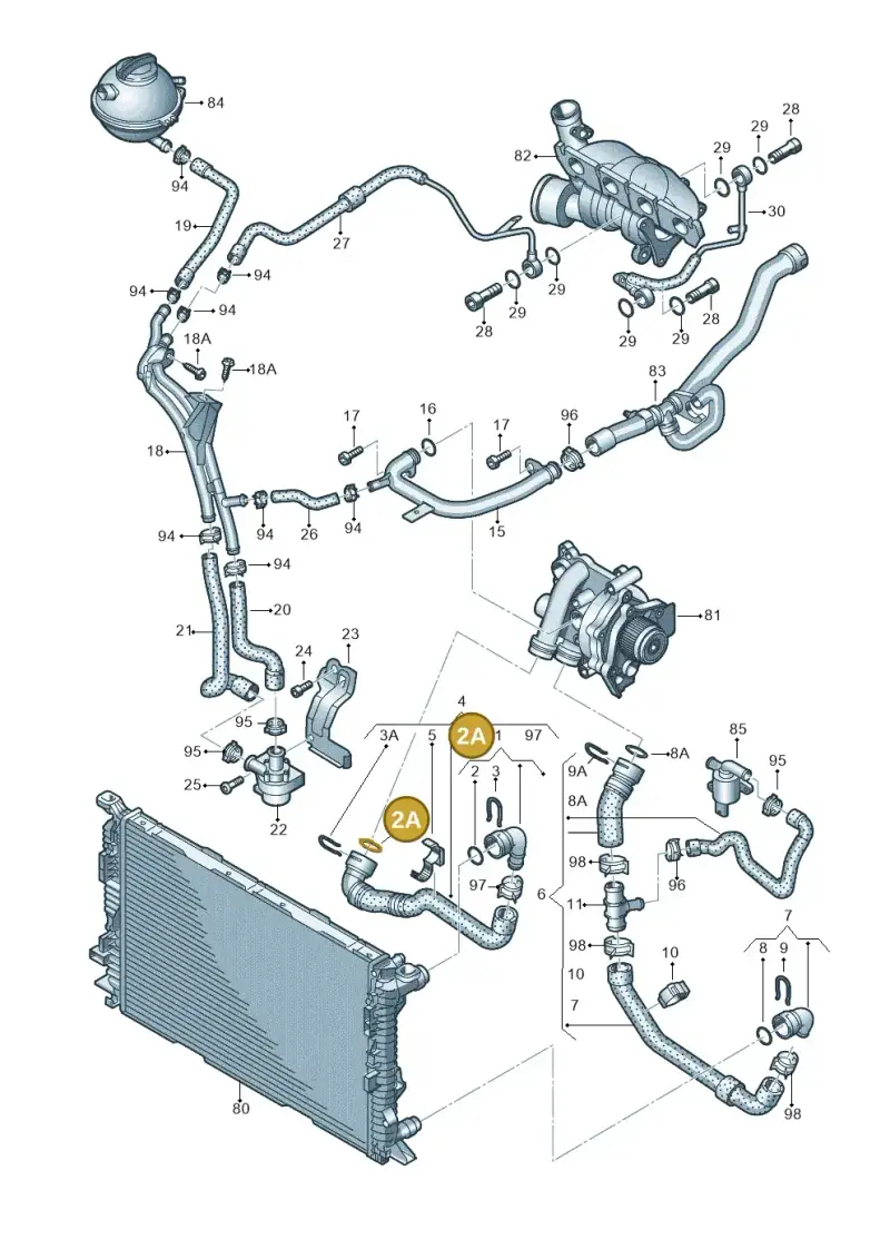 4E0121666 — Audi Q3 2.0 TDI (2014-2019) diagram 728121400, position 2A