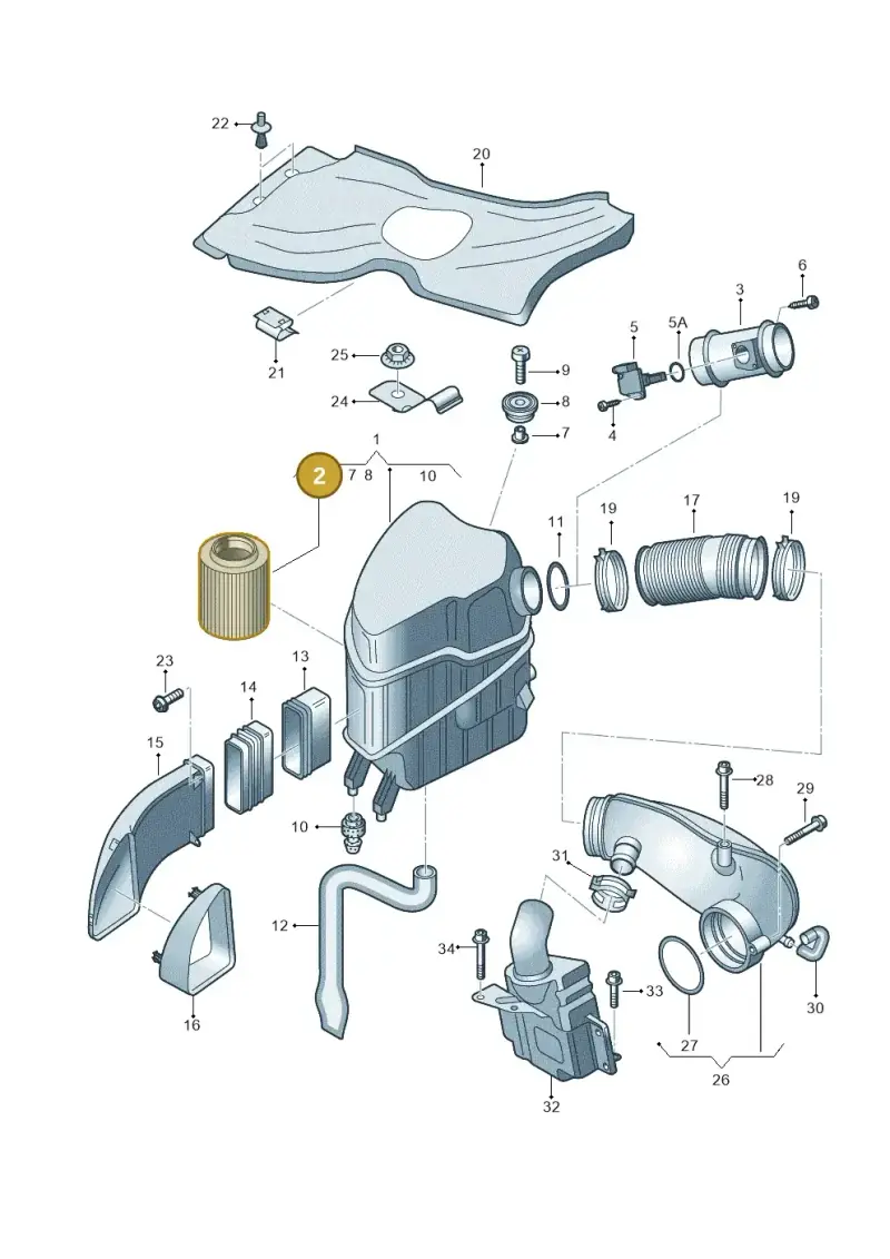 4E0129620C — Audi A8/S8/qu. lang (2003-2007) diagram 291133050, position 2