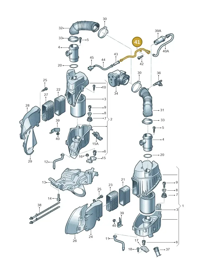 4E0129909A — Audi A8/S8/qu. lang    08> (2007-) diagram 291133900, position 41