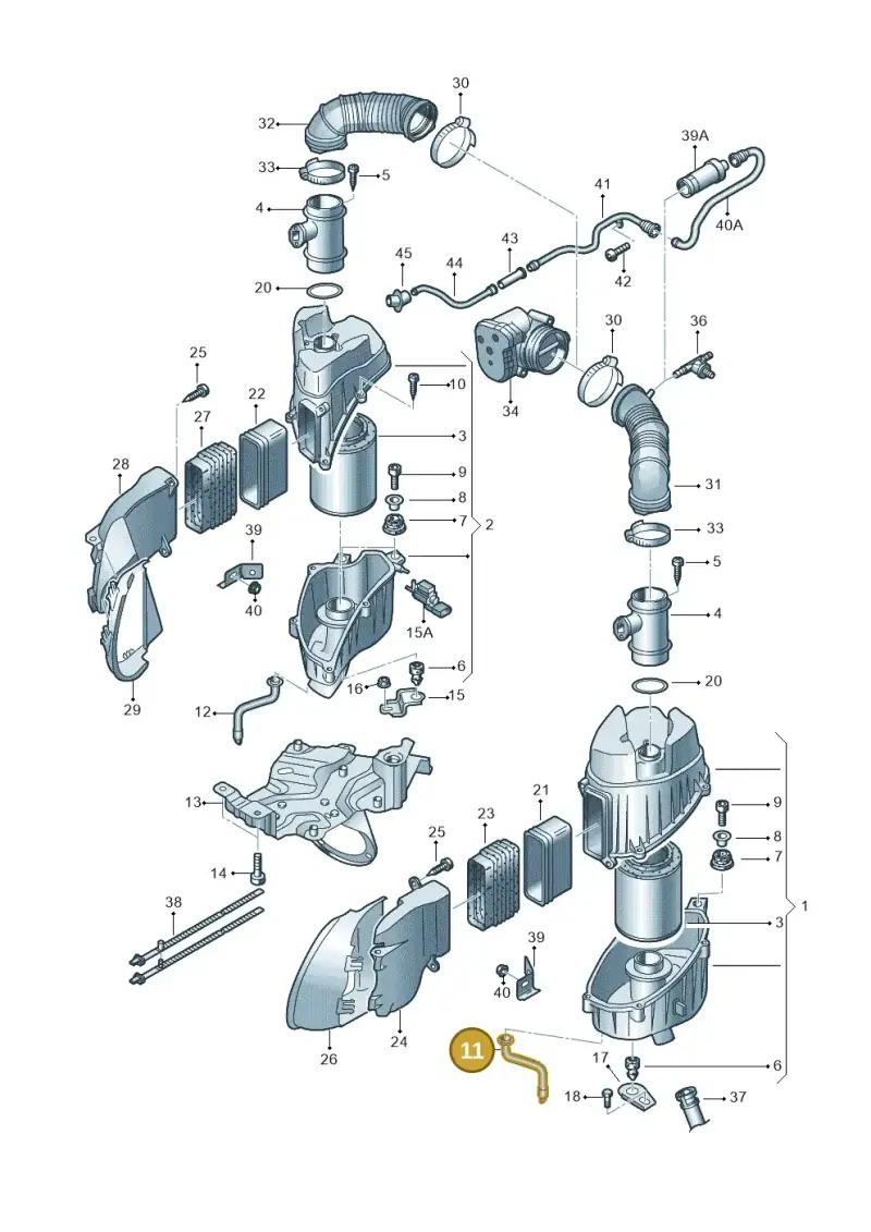 4E0133647A — Audi A8/S8/qu. lang    08> (2007-) diagram 291133900, position 11