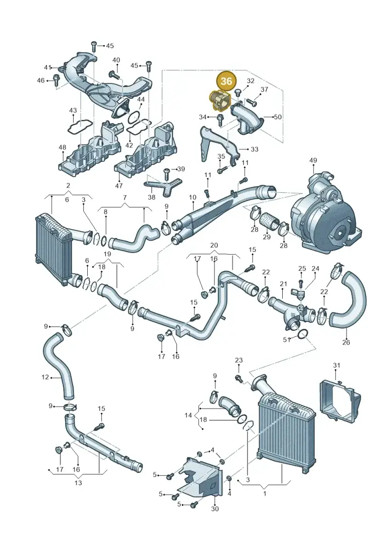 4E0145950J — Audi Q7 qu. 3.0 TDI (2009-2015) diagram 274145780, position 36