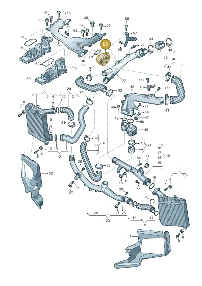 4E0145950J — Audi Q7 qu. 3.0 TDI (2009-2015) diagram 493145470, position 62