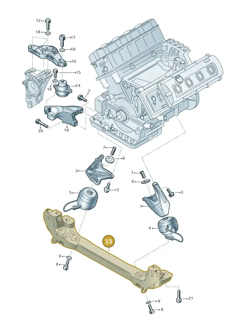 4E0199205Q — Audi A8/S8/qu. lang    08> (2007-) diagram 291199100, position 13