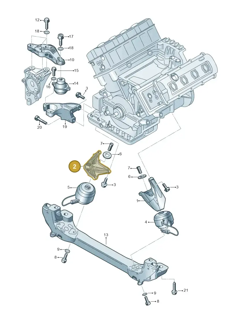 4E0199308BJ — Audi A8/S8/qu. lang    08> (2007-) diagram 291199100, position 2