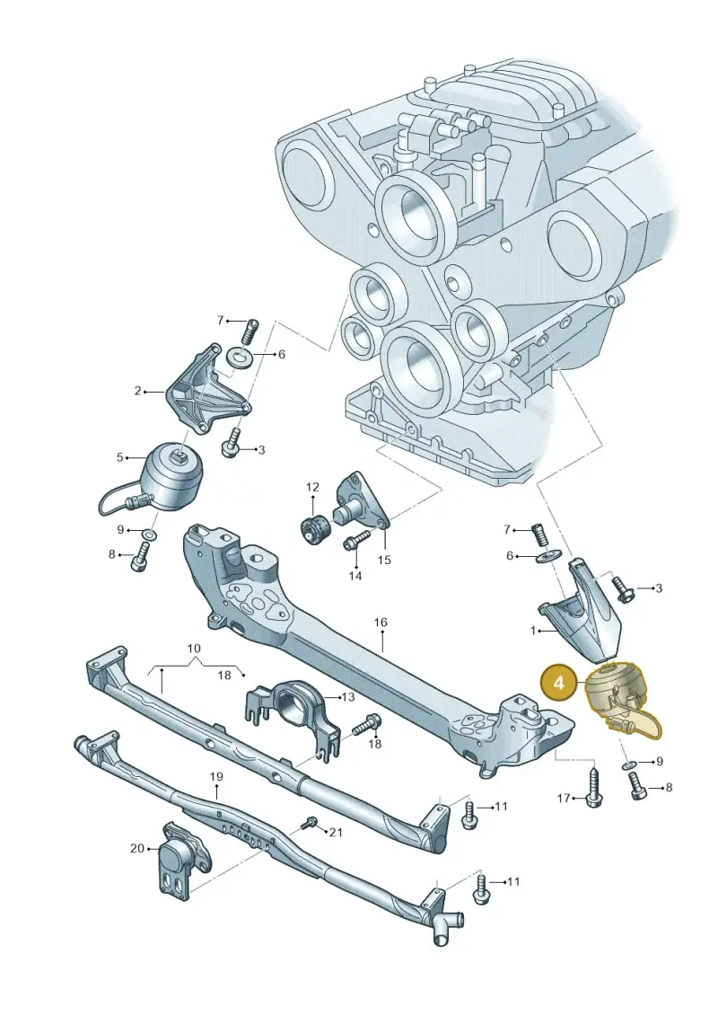 4E0199381FK — Audi A8/S8/qu. lang (2003-2007) diagram 291199300, position 4