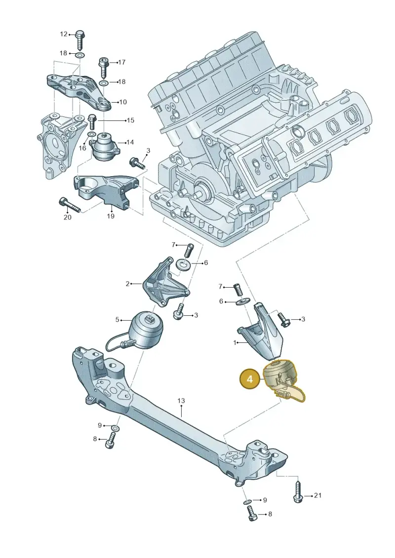 4E0199381FK — Audi A8/S8/qu. lang    08> (2007-) diagram 291199100, position 4
