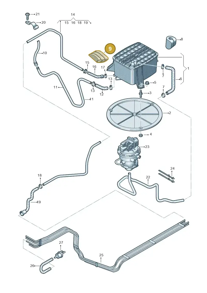 4E0201196A — Audi A8/S8/qu. lang    08> (2007-) diagram 291201900, position 9