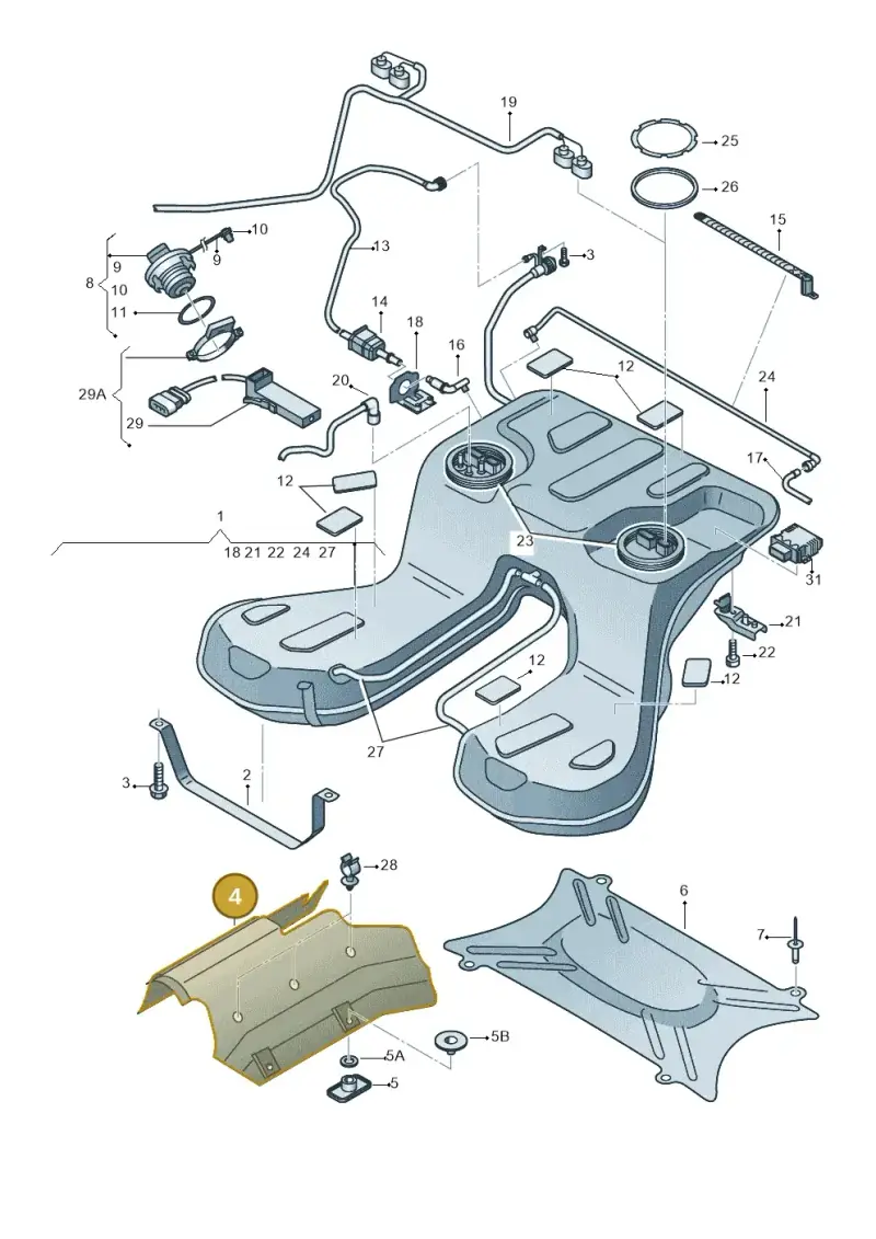 4E0201307 — Audi A8/S8/qu. lang    08> (2007-) diagram 291201050, position 4