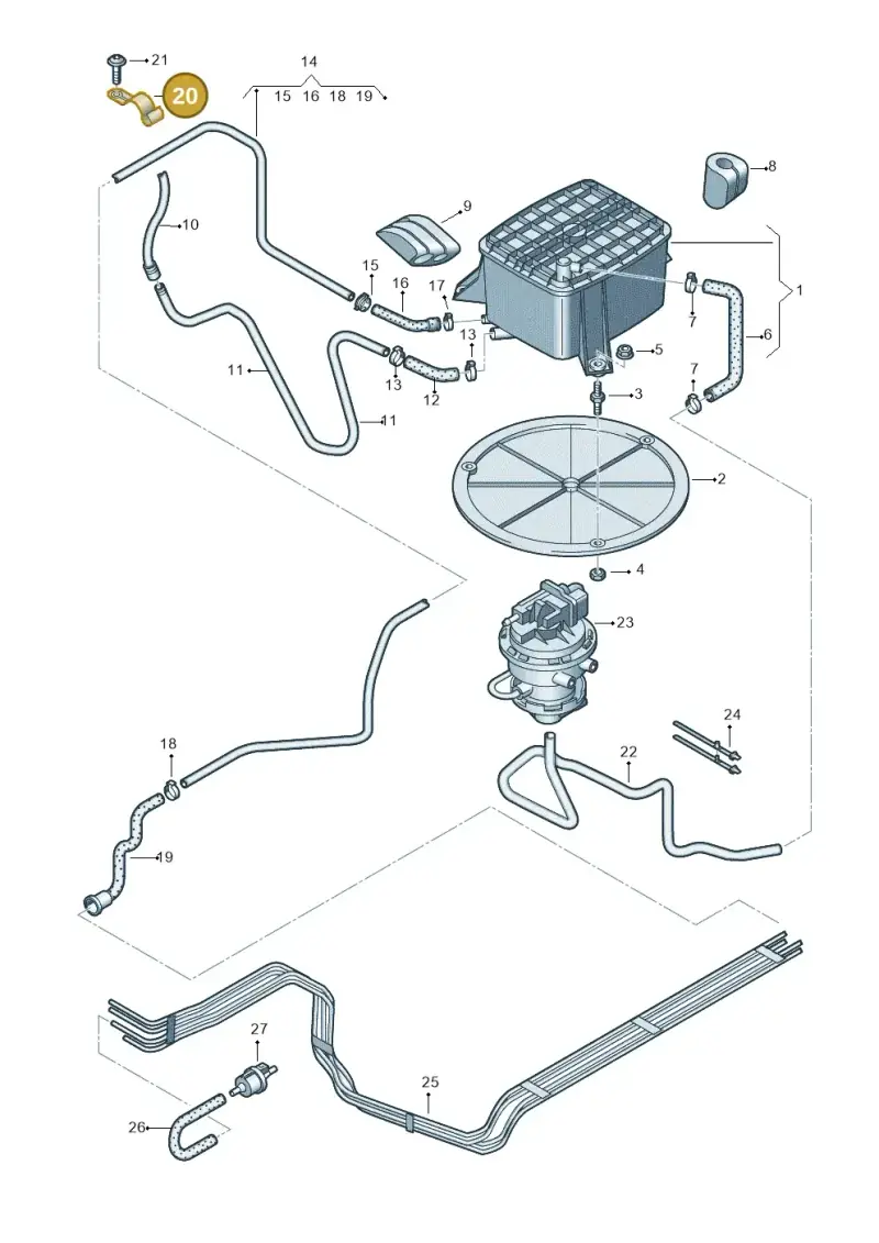 4E0201449M — Audi A8/S8/qu. lang    08> (2007-) diagram 291201900, position 20