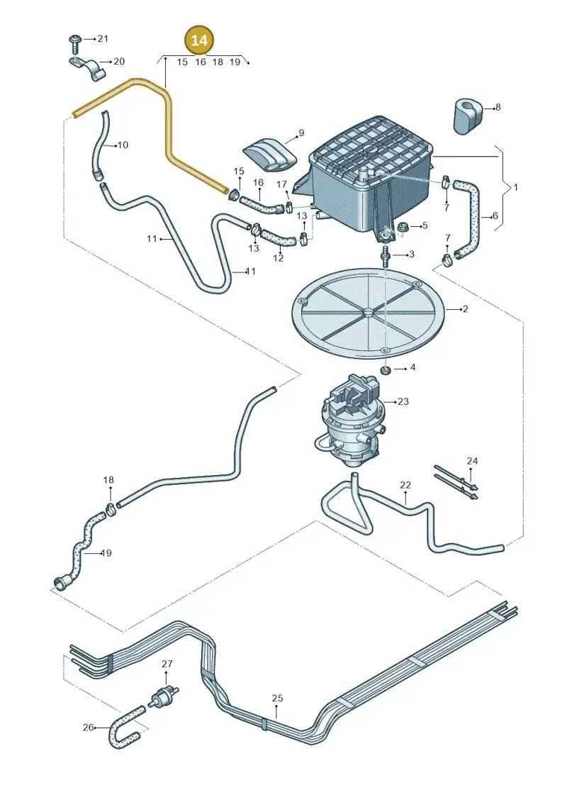 4E0201995H — Audi A8/S8/qu. lang    08> (2007-) diagram 291201900, position 14