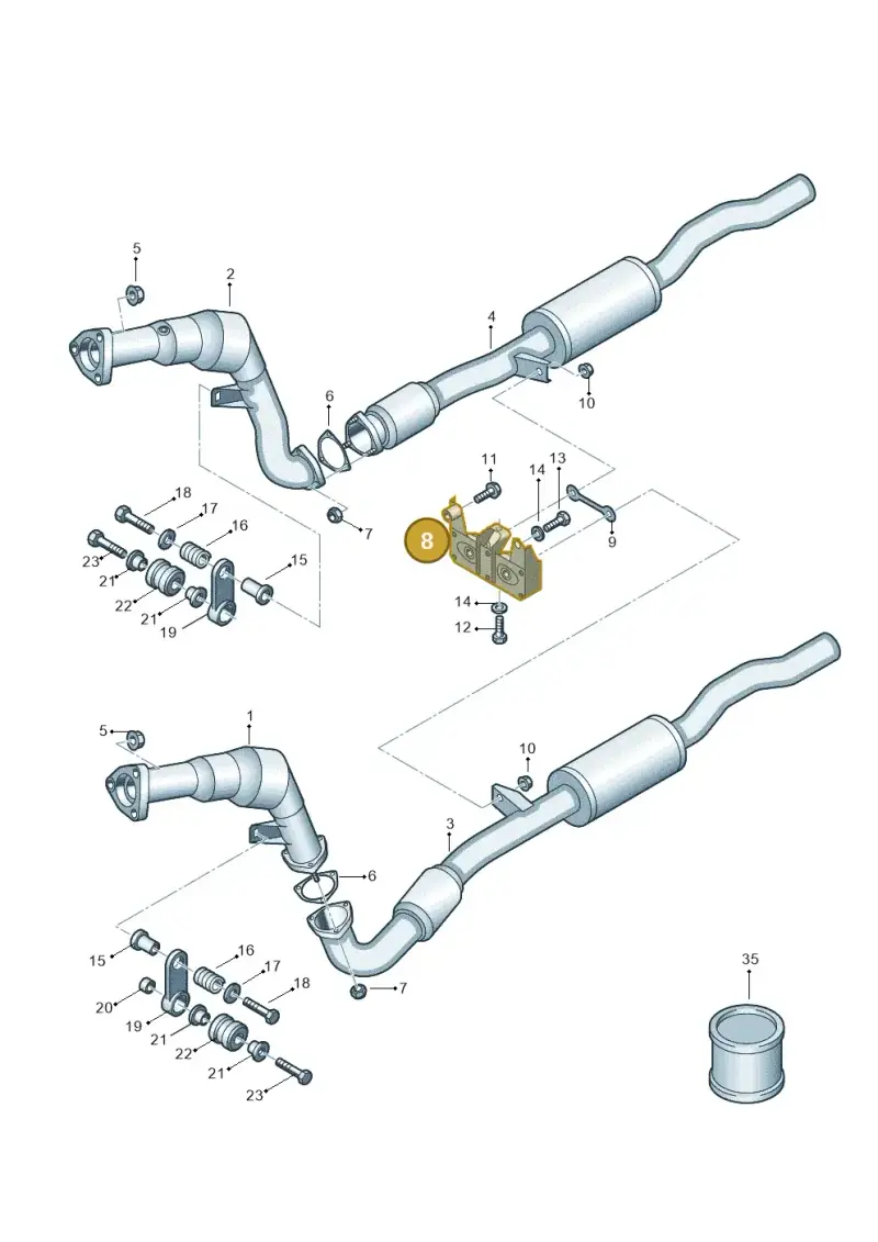 4E0253099R — Audi A8/S8/qu. lang (2003-2007) diagram 291253600, position 8