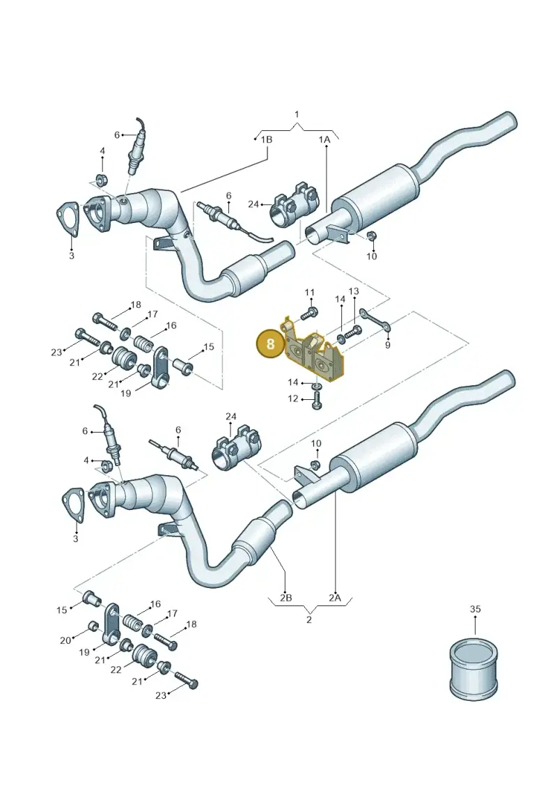 4E0253099R — Audi A8/S8/qu. lang (2003-2007) diagram 291253650, position 8