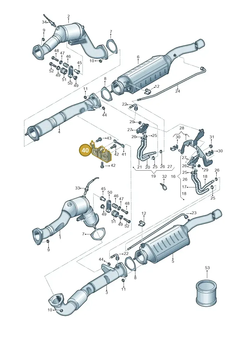 4E0253099R — Audi A8/S8/qu. lang    08> (2007-) diagram 291253620, position 40