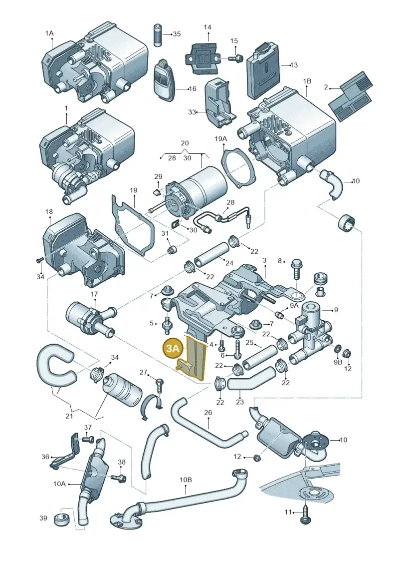 4E0265584B — Audi A8/S8/qu. lang    08> (2007-) diagram 291261460, position 3A